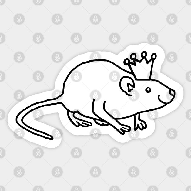 Minimal Rat wearing a Crown Sticker by ellenhenryart